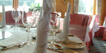 Crystals and shimmering tablecloths to enhance the Crystal Clear event theme